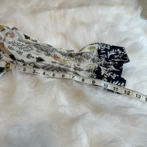 Massimo Dutti Tunic Top Popover V-Neck Boho Geometric Silk Blend Sheer Sz 4 5189 - Picture 10 of 13